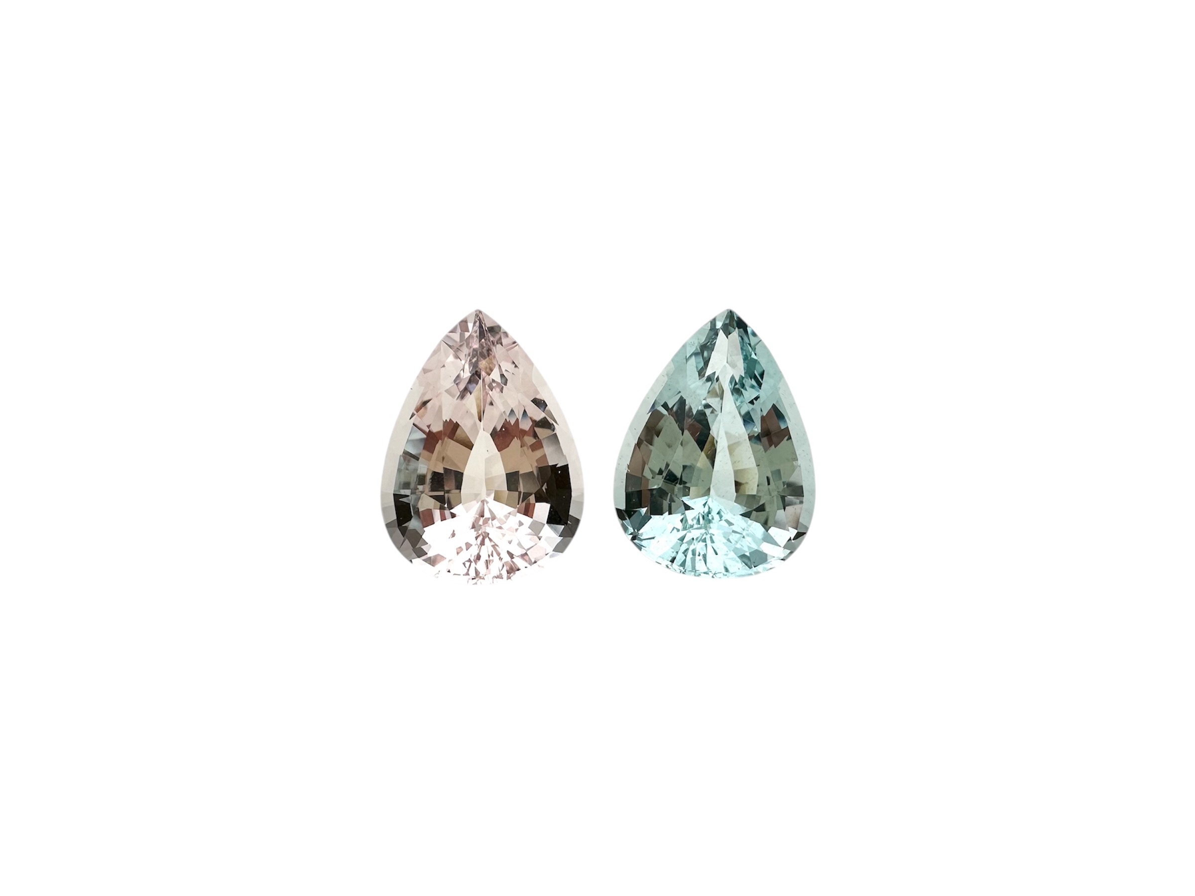 27.541 Carat Aquamarine Morganite Pair