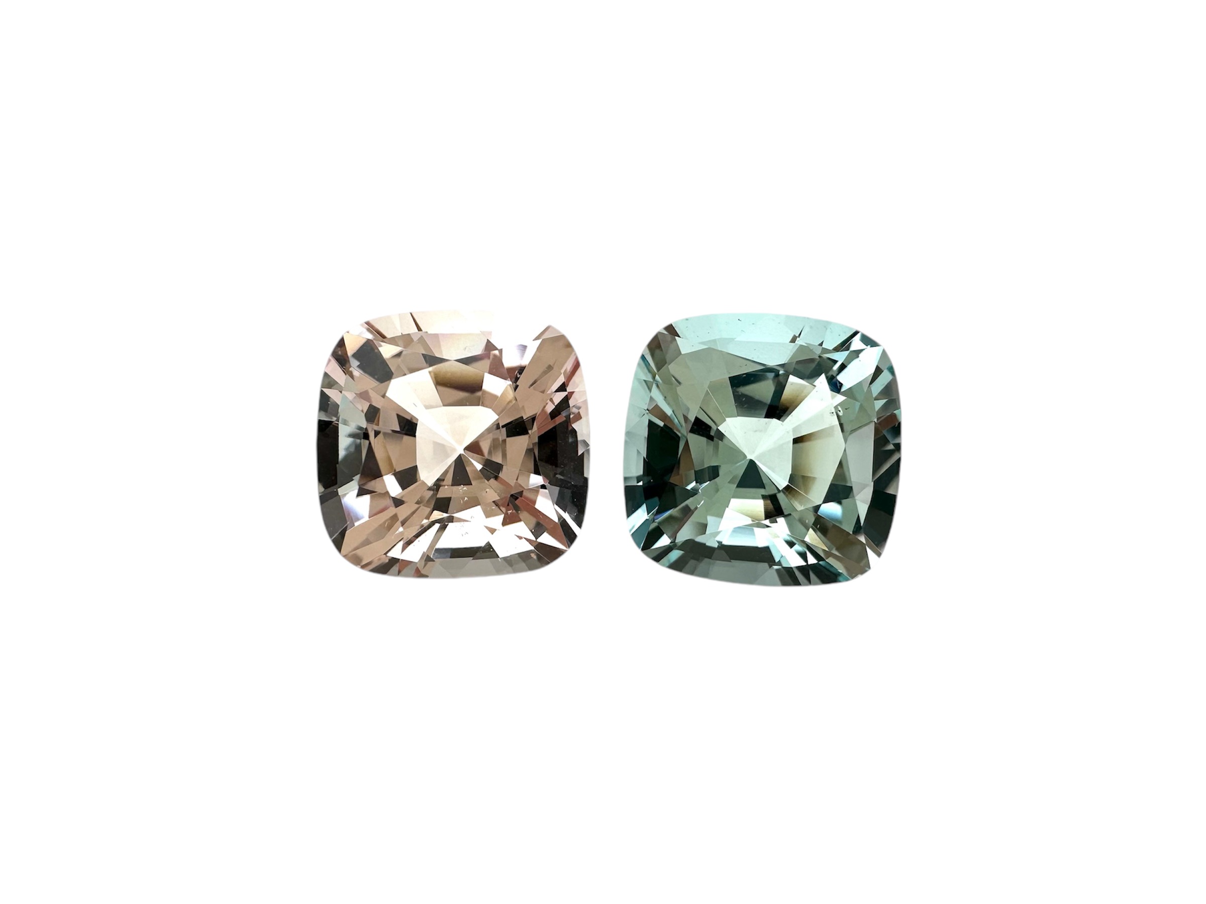 23.635 Carat Aquamarine Morganite Pair